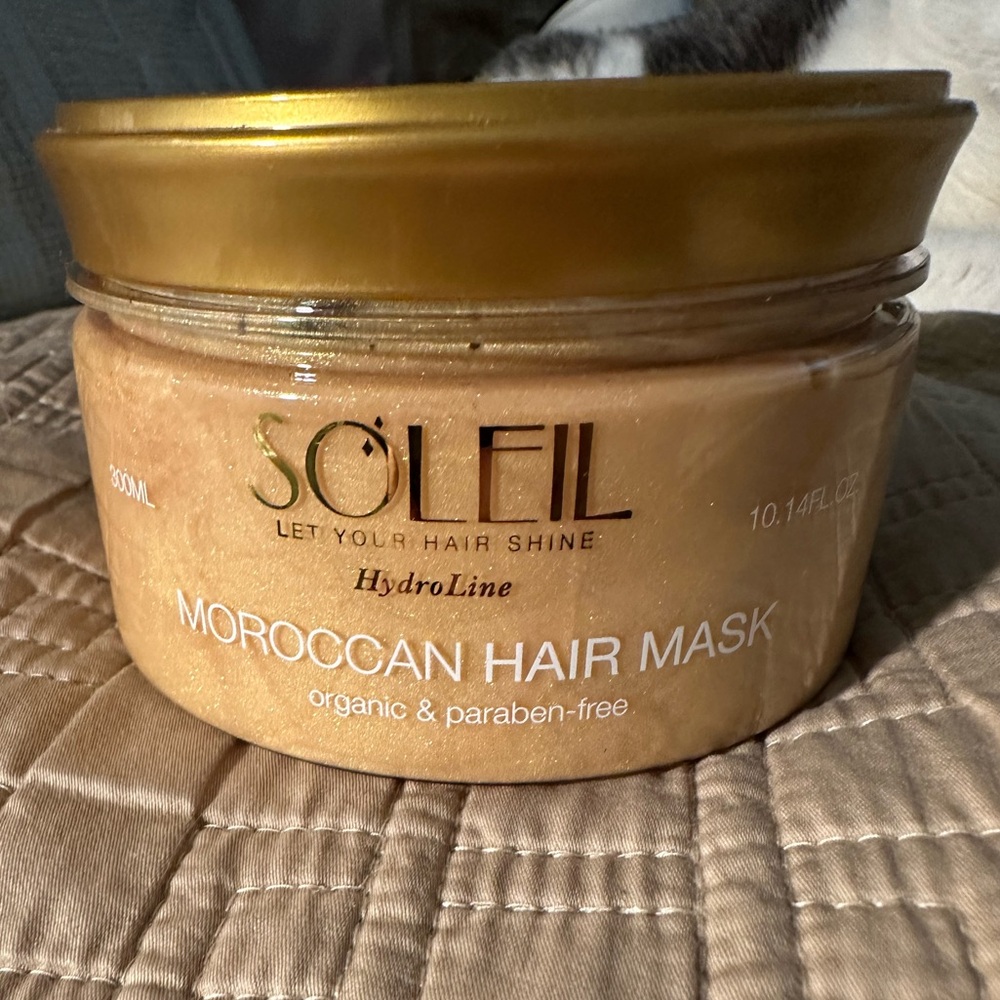 Soleil Moroccan Hair Mask Organic & Paraben-Free 300 ml Gold MRSP $140 Sealed - Picture 3 of 7
